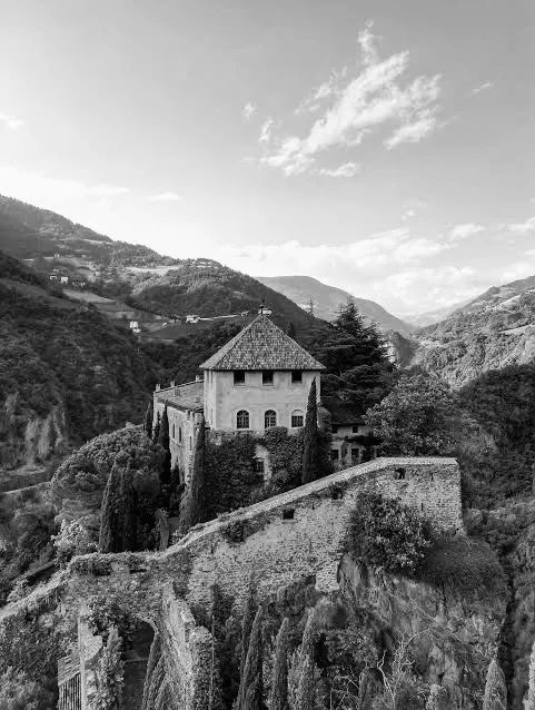 Schwarz-Weiß-Aufnahme von Schloss Wangen-Bellermont